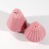 Ceramic Solonka and Listen "Geometry", 14.5 x 10.8 cm, pink color