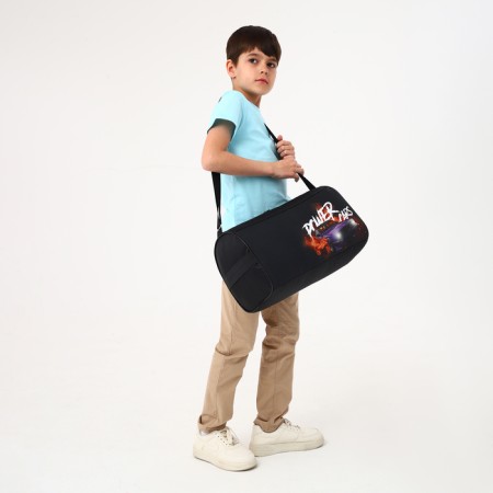 Sports bag with lightning, external pocket, black color-5