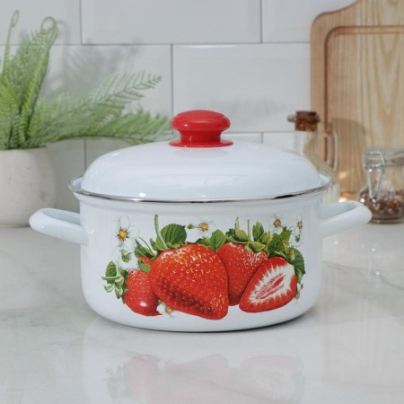 Cylindrical pan “Ural Suvenir”, 3 l, induction, white color, mix neckline-4