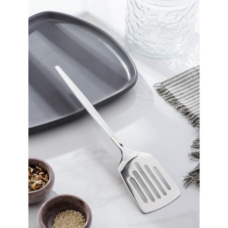 Stainless steel blade perforated Magistro "Grace", length 27 cm, handle color white, silver head color-1