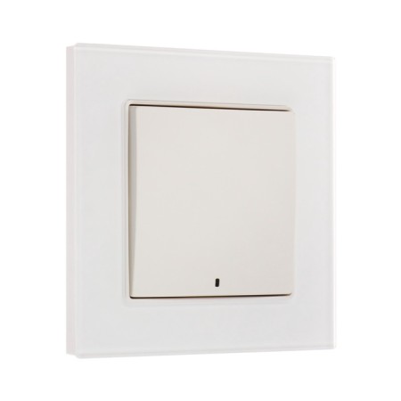 Tot Matte Glass switch, 10 a, 1 cl., With backlight, hidden, glass, white-1