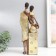Souvenir Polystone "African couple" gold pattern - circles 14x11x36 cm