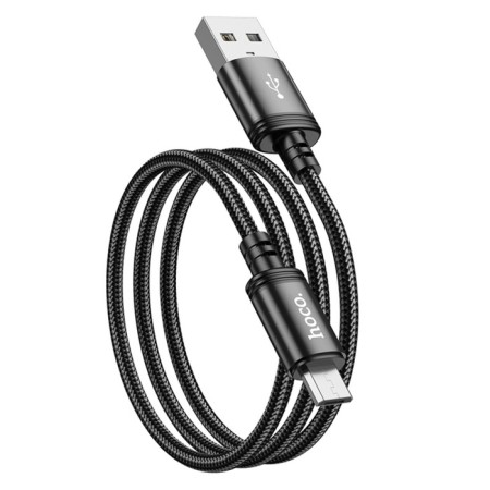 Hoco X89, Micro USB - USB, 2.4 A, 1 m, woven wire, black-3