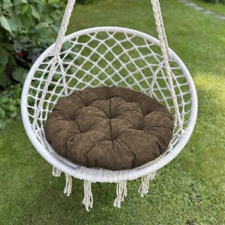 Pillow for swing "Tina", diameter 60 cm, brown color