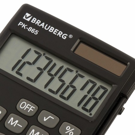 Brauberg PK-865-BK pocket calculator, 8-bit, 120 x 75 mm, double power, black-7