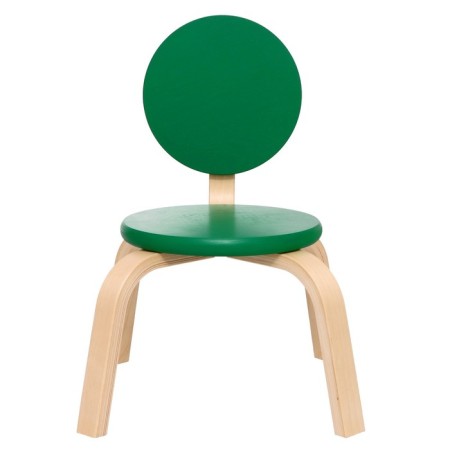 Children's chair "Chamomile" (0), green color, back and seat-1