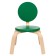 Children's chair "Chamomile" (0), green color, back and seat