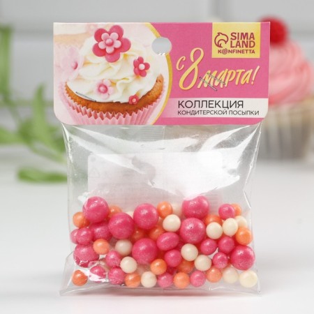 Sprinking soft brilliant “from March 8”: pink, orange, white, 25 g.-1