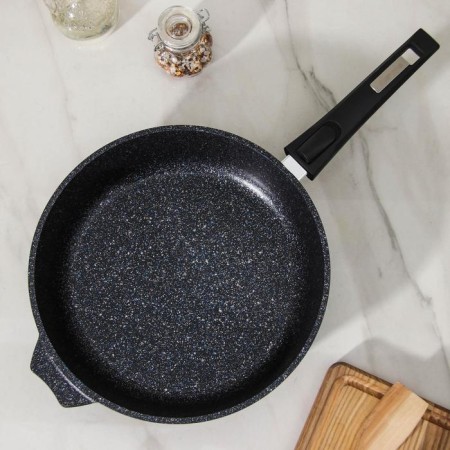 Granite Star pan, d = 28 cm, removable handle, anti -stick coating, black color-1