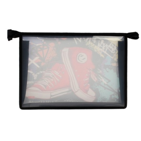 A4, 325 x 230 x 55 mm, zipper on the top, plastic, PM-A4-29 calligrata "sneakers"-2