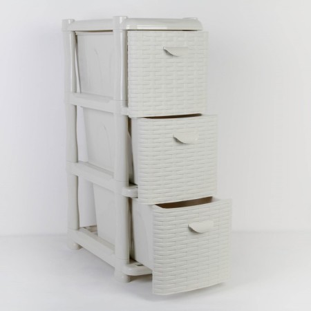 The chest of a narrow 3-section "Ratang", the color is white-2