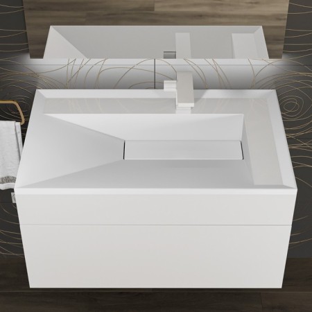 Snow -out sink uperwood lotus, 80 cm, rectangular, white glossy-1