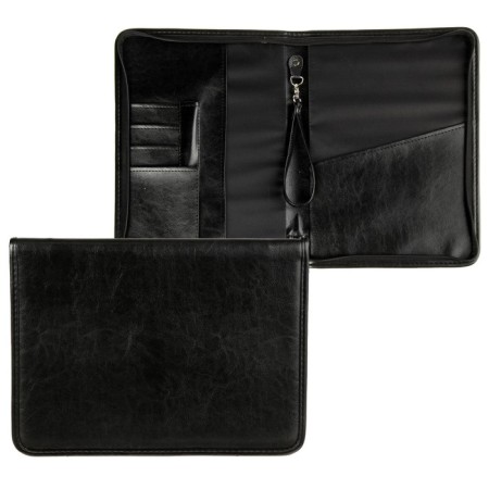 Business folder, artificial leather, 360 x 260 x 30 mm, pen-tole, "luxury" black 6d021-1