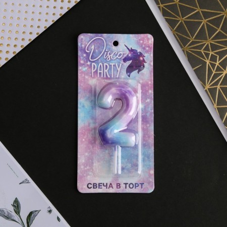 Candle for the cake, number "2", 5.5 x 8 cm.-3