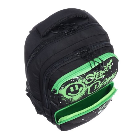 School backpack, 39 x 28 x 20 cm, Grizzly, ergonomic back, laptop department, black-12