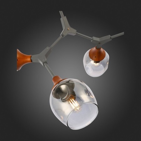 Ceiling EVOLUCE lamp. Sle113402-05. Ciotolla. 5x60 watts, E27, 92x59x50 cm, gray color, dark tree-6