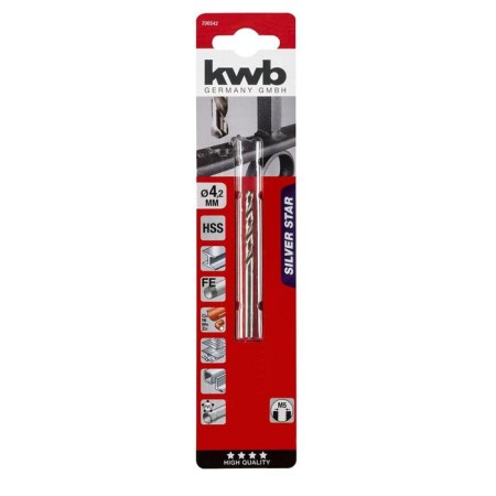 Metal drill KWB Silver Star, 4.2x80 mm, sharpening angle 135 °, stal HSS-G-1