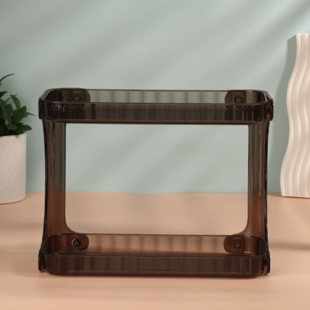 Organizer for storage, 2 sections, 28 × 14.5 × 21.5 cm, black, translucent-3