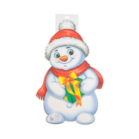 Poster of a cut -off "Snowman with a gift" Dwarked, 49 x 39 cm-1