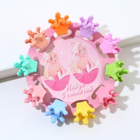 Набор крабиков для волос Little Princess,10 шт.,1,5 х1,3 х 1 см-6