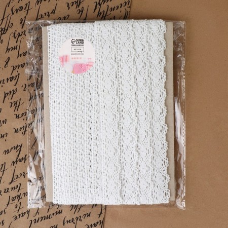 Knitted lace, 20 mm × 10 ± 1 m, white color-3