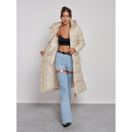 Coat insulated winter female, size 50, beige color-17