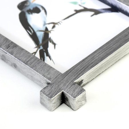 Photo frame plastic in 2 photos 10x15 cm "straight lines" silver 32.5x22.5x2 cm-1