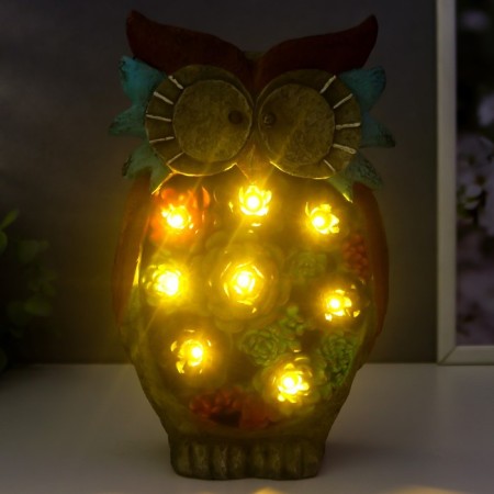 Souvenir Polystone Light "Eaglestone with succulents" from the solar battery 26.5x15.5 cm-6