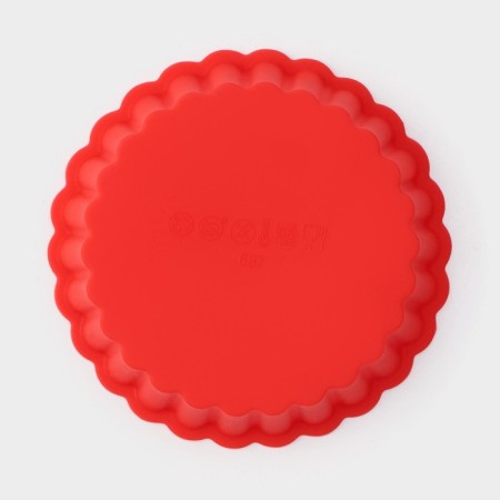 Silicone form for baking the shade “Circle Circle”, 11 × 2.5 cm, red color-2