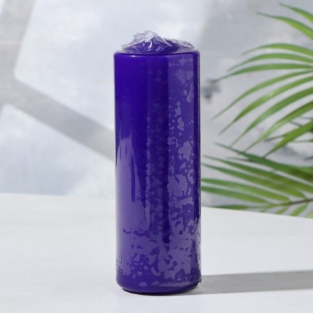 Candle - cylinder, 5x15 cm, purple varnished-1