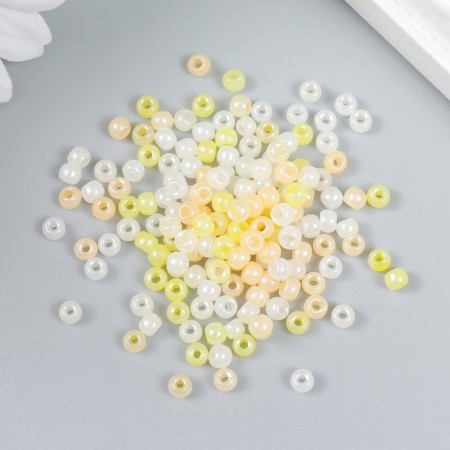 Glass beads 6/0 "yellow melange" 10 g