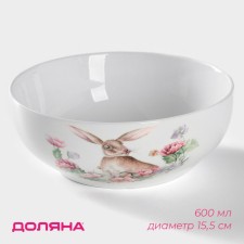 Porcelain shade “Bunny”, 600 ml, d = 15.5 cm, white color
