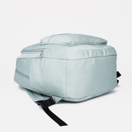 Youth backpack from textiles, 4 pockets, green color-4