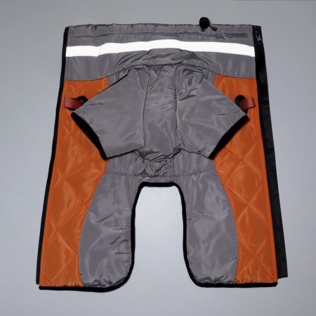 Jacket for large dogs, membrane, 2xl (DS 45, Osh 45, OG 63cm), gray-orange-10