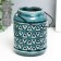 Ceramics candlestick for 1 candle "Lantern. Rombs" Green 9x9x12 cm
