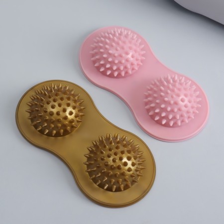 Feet massage, 17.5 × 8.8 cm, 2 balls with spikes, pink color-4