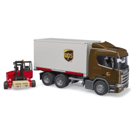 Bruder Scania car, delivery service, with a loader and pallets-1