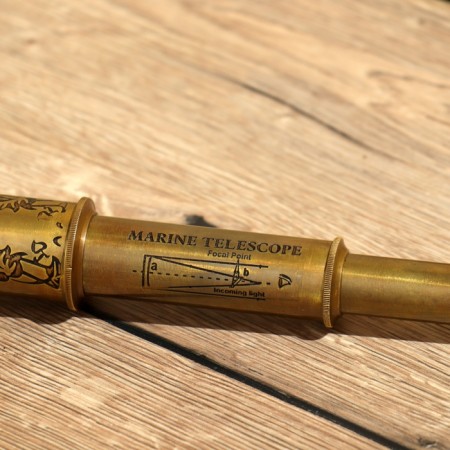 Souvenir "Telescope" 43 cm, engraved, (lens diameter 4 cm), brass-4