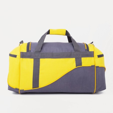 Sports bag with a lightning lining, 3 outer pockets, color gray/yellow-1