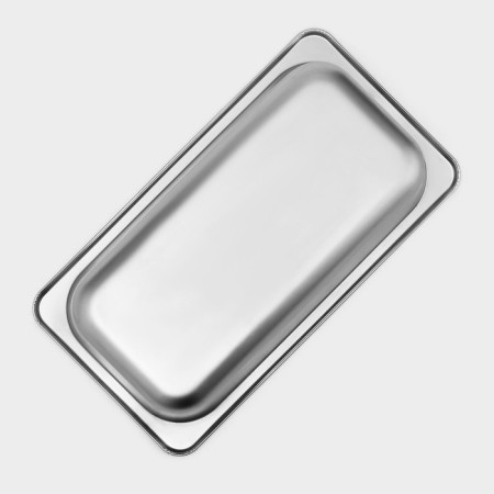 Gastrootiness 1/3 of stainless steel, 100 mm, 32.5 × 17.6 × 10 cm, thickness 0.8 mm-3
