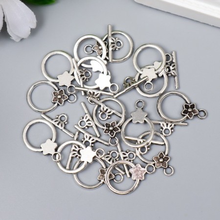 Decor Metal for the creativity of locks "Flower-Pilist" silver 1050m012 2x1.3 cm-2