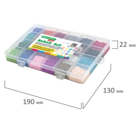 A set of beads for creativity and creating jewelry from beads, 6,000 beads, 24 colors x12.5 g-1