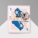 Brooch "Heart", white color in silver