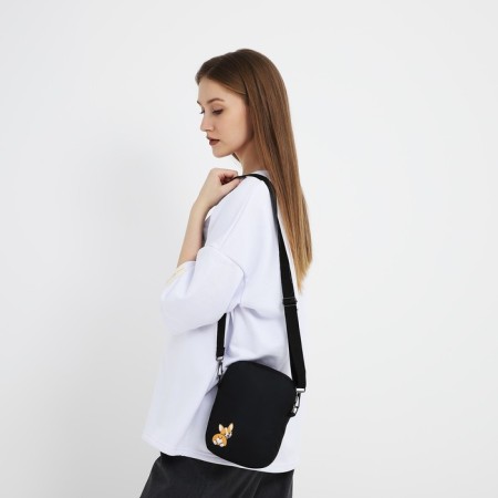 Youth bag with zipper, black color-7