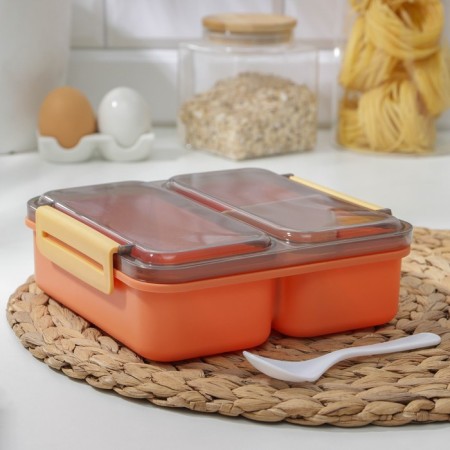 Lunch-Box Plastic Dolyana "Classics", 2 compartments, 18 × 18 × 6 cm, color mix-6