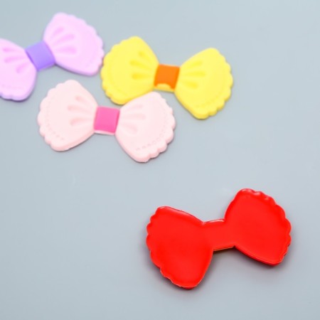 Decor for creativity rubber "bow in a fold" set of 10 pcs mix 3.5x5.2 cm-2