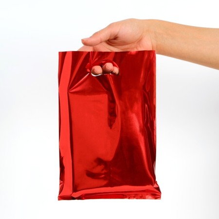 Gift, metallized, red 17x25 cm package, 20 microns 10pcs set-1