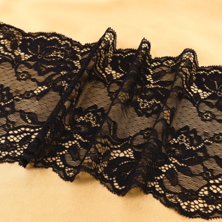 Lace elastic fabric, 180 mm × 2.7 ± 0.5 m, black color-2