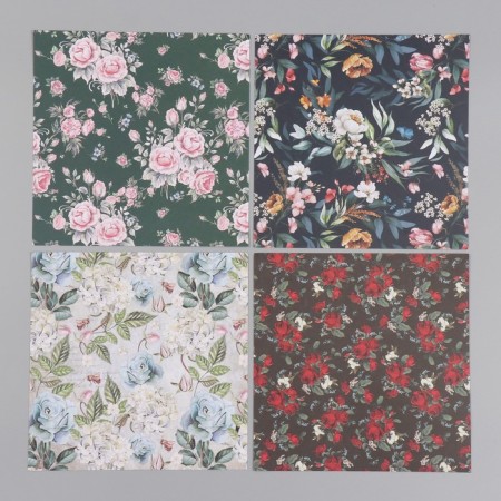 A set of scrapbooking paper 12 sheets 12 designs "summer flowering" 160 grams 15.2x15.2 cm-6
