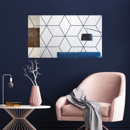 Interior stickers "cube", mirror, wall decor, panel 51 x 90 cm, 28 email-2